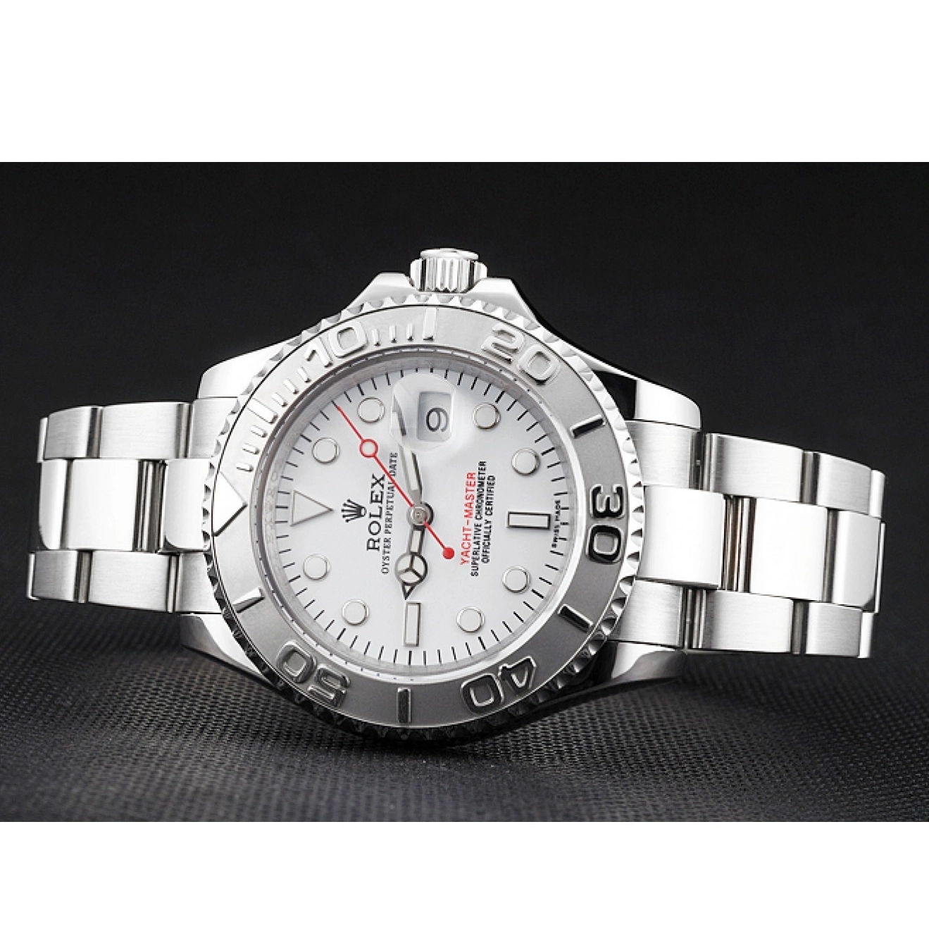 Good Copy Rolex Watches Yacht-Master Dial Bracelet And Case Steel Staniless Swiss Rolex White 0815